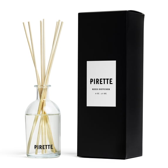 PIRETTE Reed Diffuser, Beach Inspired Scent Oil Diffuser Kit with 8 Bamboo Reed Sticks, Fresh Home Fragrance, 6 oz (177 ml)