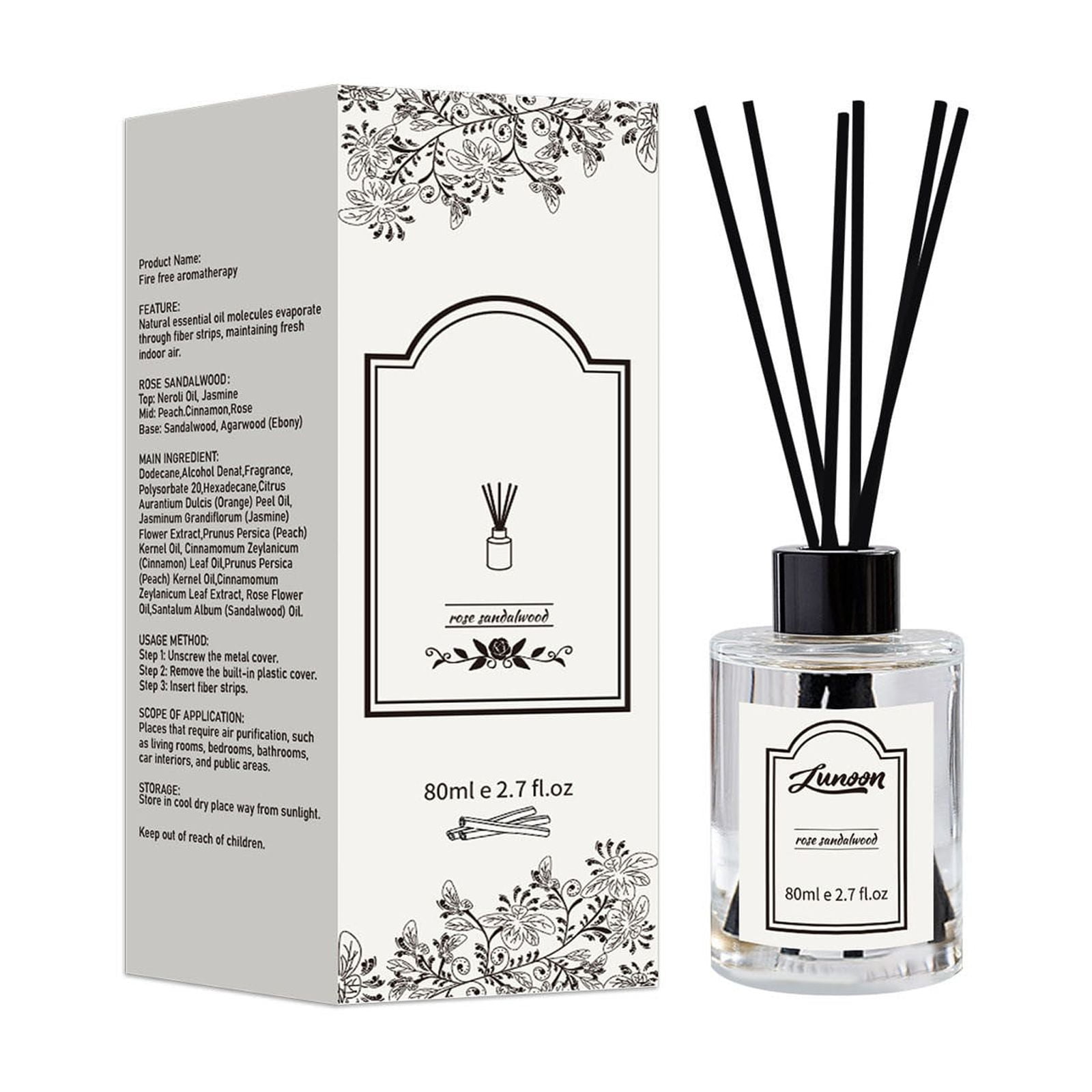 Reed Diffusers for Home, Rose & Sandalwood Relaxing Fragrance ...