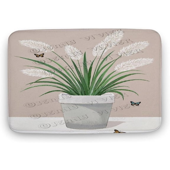Reed Grass Bath Mat 20x32 Inches Absorbent Non-Slip Bathroom Rug with Nature Design for Bath Area