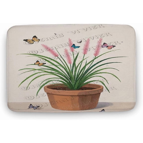 Reed Grass Bath Mat 20x32 Inches Soft Non-Slip Bathroom Rug with Nature Design for Sink and Bathtub
