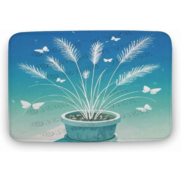Reed Grass Bath Rug 20x32 Inches Non-Slip Soft Bathroom Mat with Nature Design, Absorbent and Machine Washable for Bathroom Floor