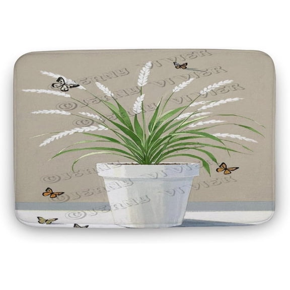 Reed Grass Bathroom Mat 20x32 Inches Non-Slip Absorbent Machine-Washable Rug with Nature Design, Soft for Bathroom Floor