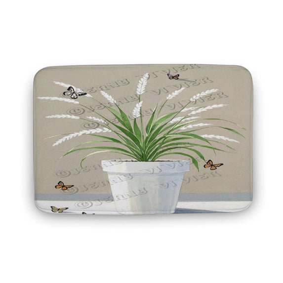 Reed Grass Bathroom Mat - Non-Slip, Absorbent, Machine-Washable, 16" x 24"