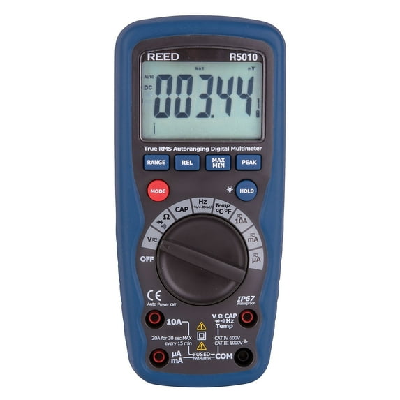 Reed Instruments True RMS Waterproof Digital Multimeter R5010