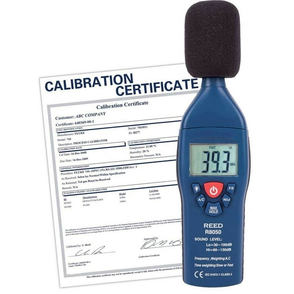 Reed Instruments Sound Level Meter,Max Frequency 8 kHz R8050-NIST