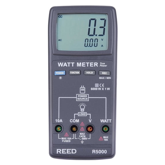 Reed Instruments REED R5000 Autoranging Watt Meter True RMS (R5000)