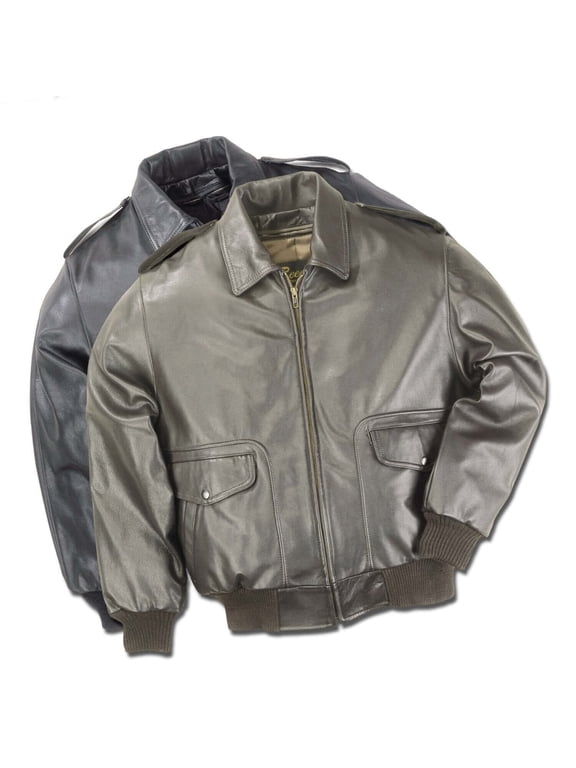Men's Bomber Leather Jacket Made in USA (3xl, Brown)