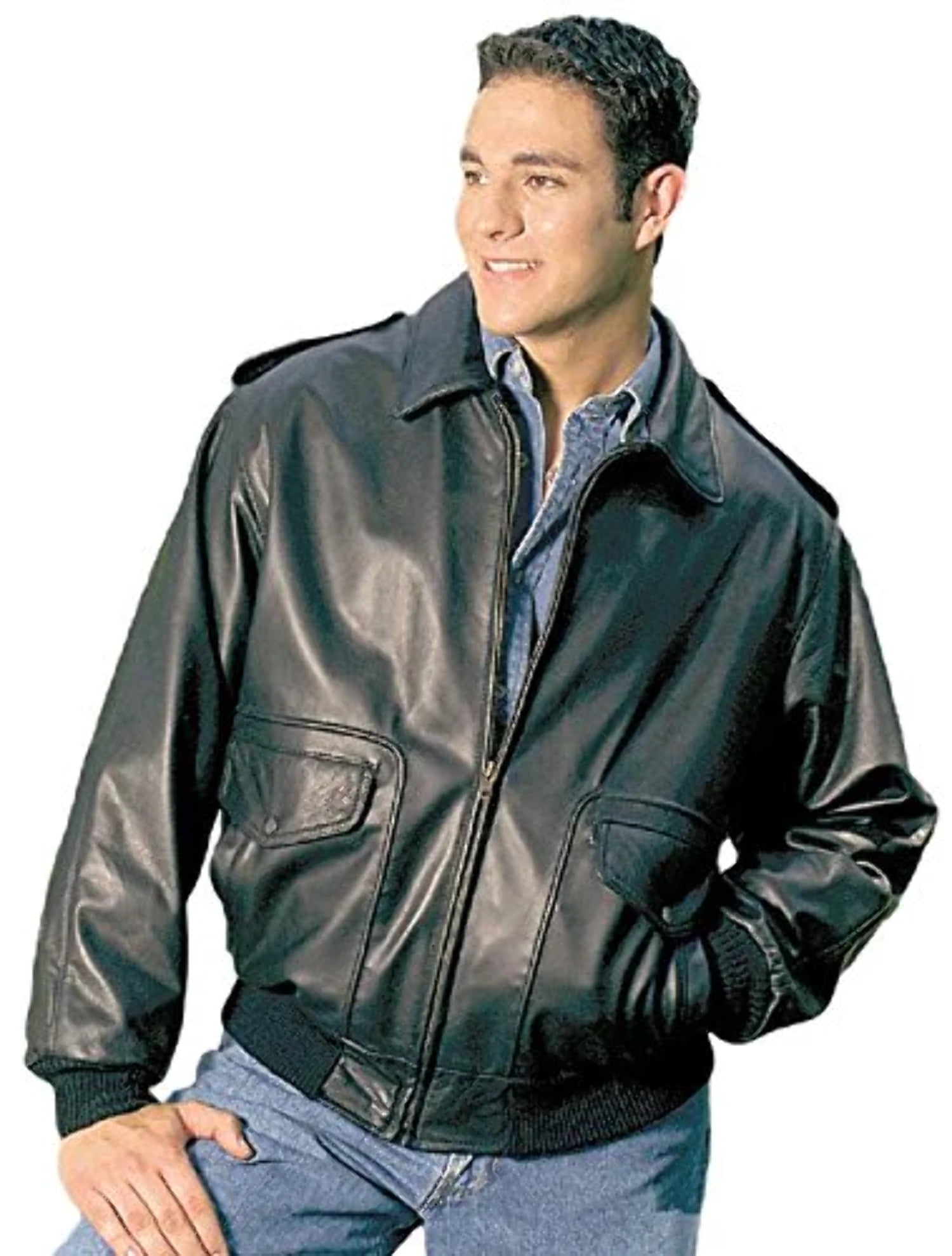 ZCFZJW Mens Faux Leather Aviator Bomber Jackets Fashion Zipper Sherpa  Fleece Lined Trucker Jacket Winter Big and Tall Vintage Turndown Collar  Coats #01-Black XXL 