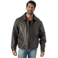 thumbnail image 1 of Reed Men's Casual Leather Jacket Union Made in Detroit, USA (2XL, Brown), 1 of 3