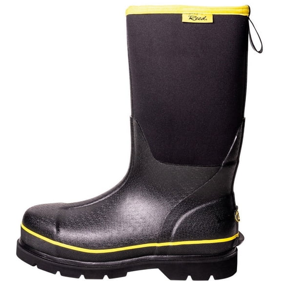 Reed Men's Force II 14" Safety Style Steel Toe Boot Black in 8