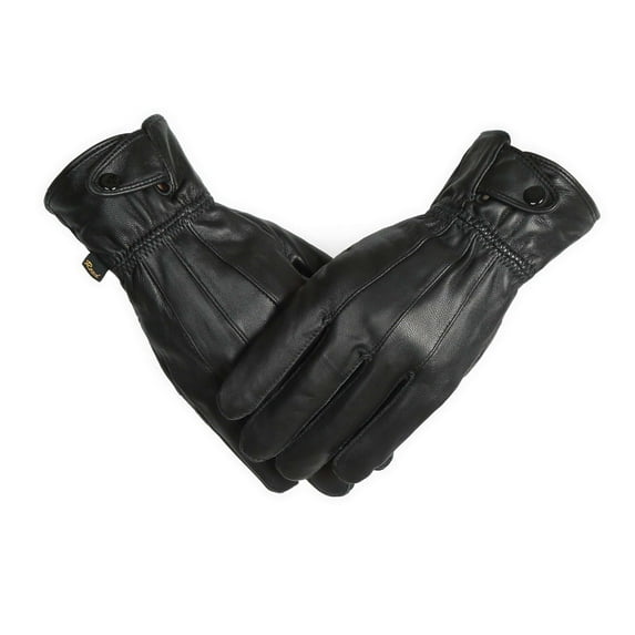Reed Men's Genuine Leather Warm Lined Driving Gloves (2XL, BLACK)
