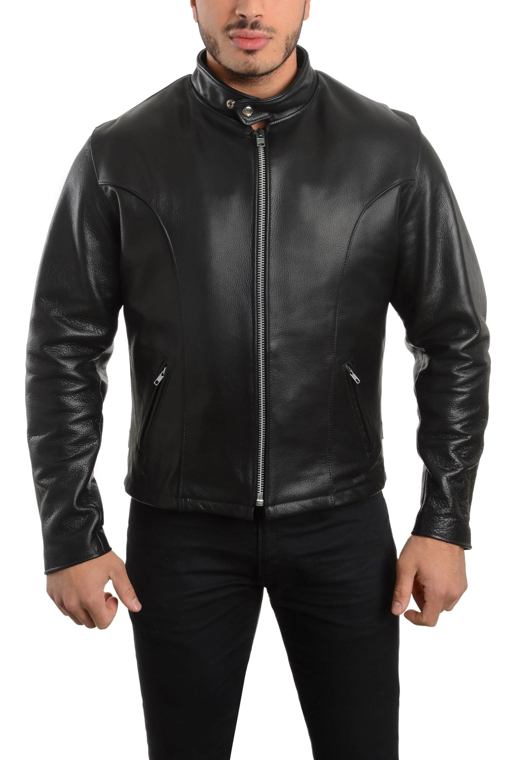 Reed Men s Leather Motorcycle Jacket 7XL Black