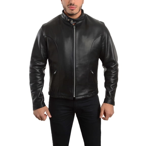 Reed Men's Leather Motorcycle Jacket XL Black