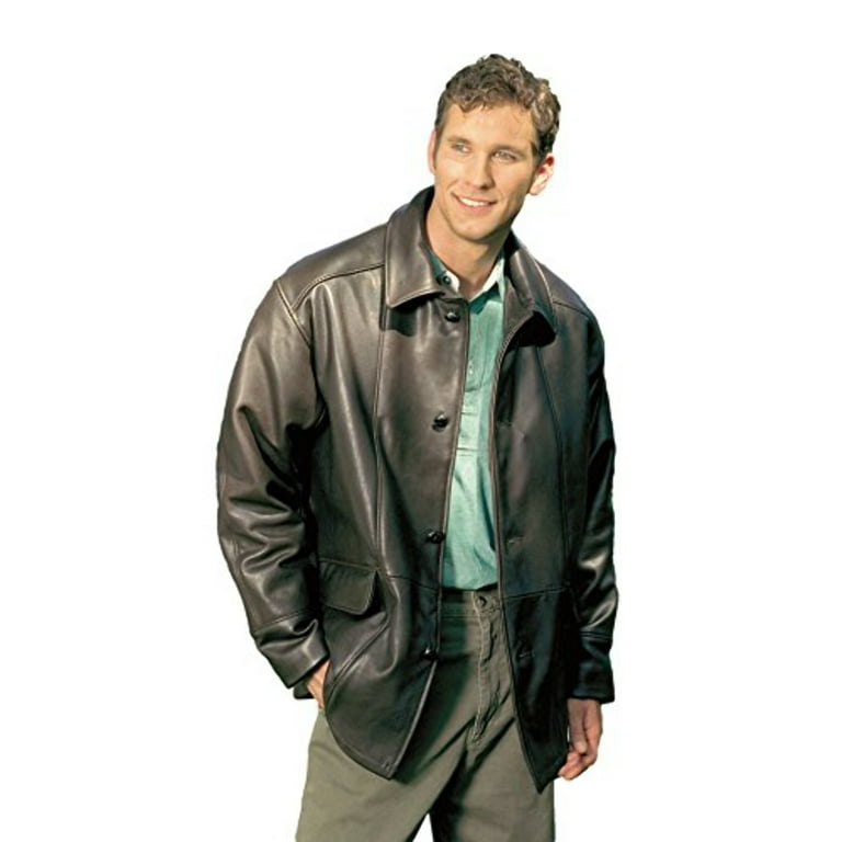 Brown Leather Leather Car Coats Men's Lambskin Leather Four