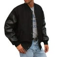 thumbnail image 1 of Reed Men's Premium Varsity Leather/wool Jacket Made in USA (5XT, Black), 1 of 11