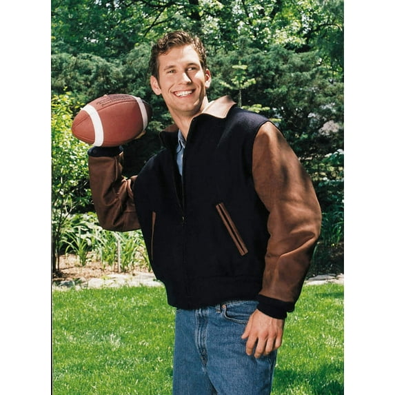 Reed Men's Tall Executive Varsity Jacket Union 5XLTall Navy/Natural