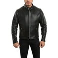 thumbnail image 1 of Reed Men's Tall Leather Motorcycle Jacket 2XLTall Black, 1 of 8