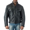 thumbnail image 1 of Reed® Mens Vented Leather Motorcycle Jacket with Light Reflector (3xl), 1 of 3