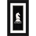 thumbnail image 1 of Reed, Tara 10x18 Black Ornate Wood Framed with Double Matting Museum Art Print Titled - Chess Piece vertical black IV-Knight, 1 of 4