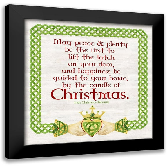 Reed, Tara 12x12 Black Modern Framed Museum Art Print Titled - Irish Christmas IV-Christmas Blessing