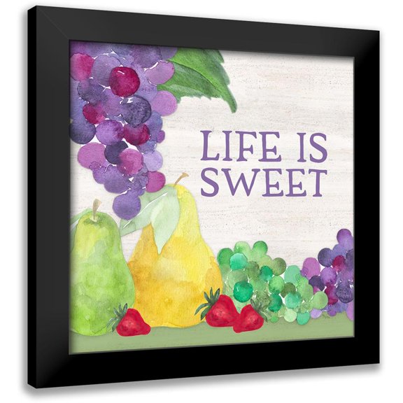 Reed, Tara 12x12 Black Modern Framed Museum Art Print Titled - Life is Sweet sentiment III-Life