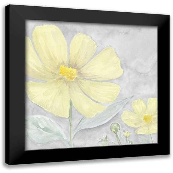 Reed, Tara 12x12 Black Modern Framed Museum Art Print Titled - Peaceful Repose gray And yellow III