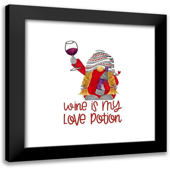 Reed, Tara 12x12 Black Modern Framed Museum Art Print Titled - Valentine Gnomes on white VI-Love Potion