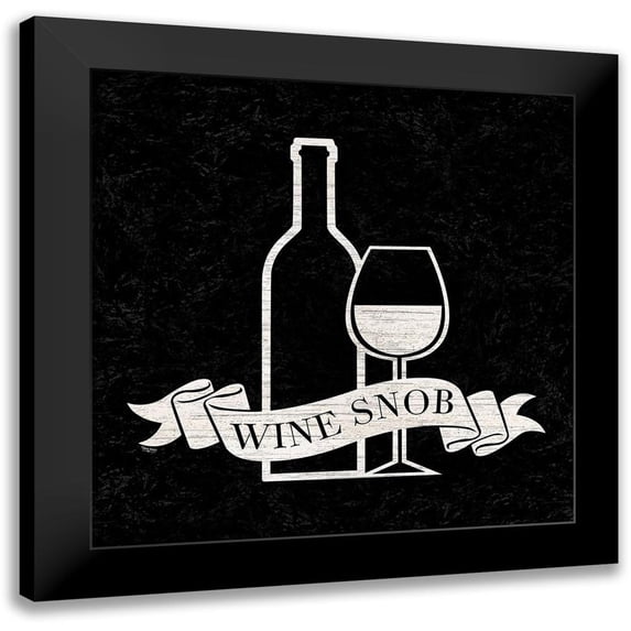 Reed, Tara 12x12 Black Modern Framed Museum Art Print Titled - Wine Humor black V-Wine Snob