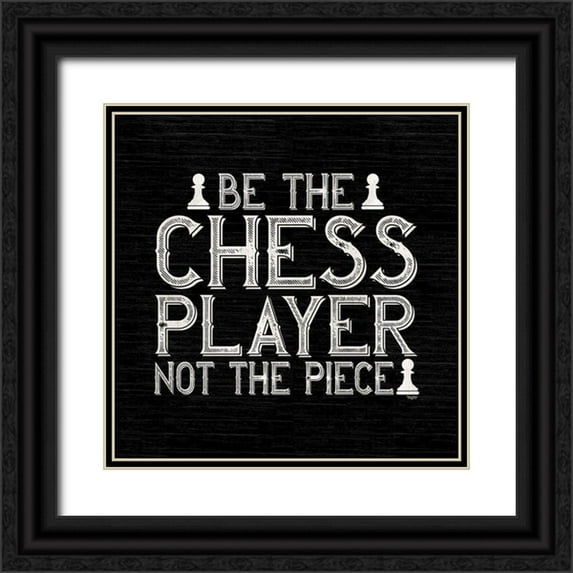 Reed, Tara 12x12 Black Ornate Wood Framed with Double Matting Museum Art Print Titled - Chess Sentiment black I-Player