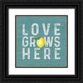 thumbnail image 1 of Reed, Tara 12x12 Black Ornate Wood Framed with Double Matting Museum Art Print Titled - Happy  Thoughts VI on Teal, 1 of 4