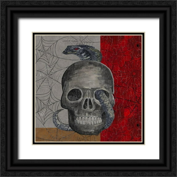Reed, Tara 12x12 Black Ornate Wood Framed with Double Matting Museum Art Print Titled - Something Wicked Skull