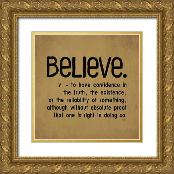 Reed, Tara 12x12 Gold Ornate Wood Framed with Double Matting Museum Art Print Titled - Definitions-Believe I