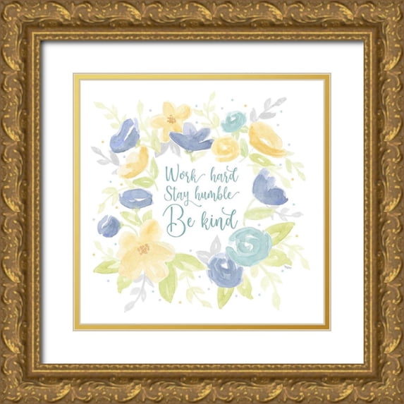 Reed, Tara 12x12 Gold Ornate Wood Framed with Double Matting Museum Art Print Titled - Kellys Garden II-Be Humble
