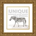 thumbnail image 1 of Reed, Tara 12x12 Gold Ornate Wood Framed with Double Matting Museum Art Print Titled - Serengeti Sentiment neutral IV-Zebra, 1 of 4