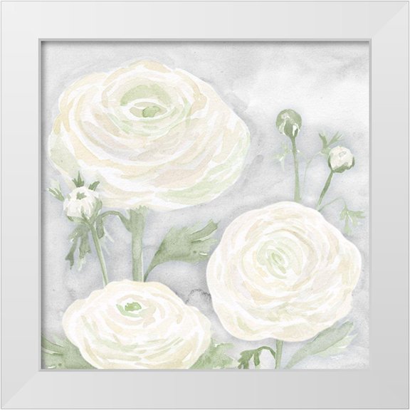 Reed, Tara 12x12 White Modern Wood Framed Museum Art Print Titled - Peaceful Repose Floral on Gray I