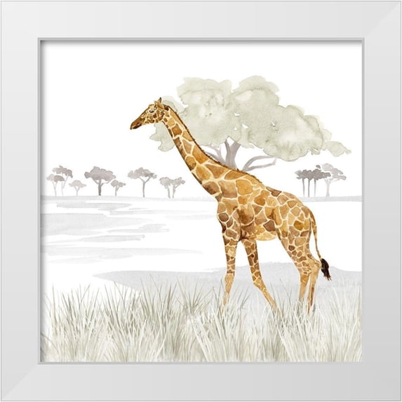Reed, Tara 12x12 White Modern Wood Framed Museum Art Print Titled - Serengeti Giraffe Square