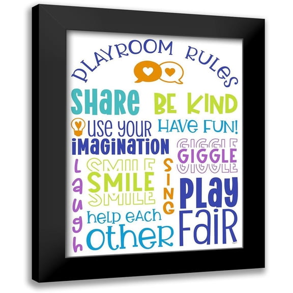 Reed, Tara 12x14 Black Modern Framed Museum Art Print Titled - Playroom Rules portrait