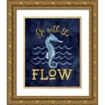 thumbnail image 1 of Reed, Tara 12x14 Gold Ornate Wood Framed with Double Matting Museum Art Print Titled - Deep  Blue Sea XII on Navy, 1 of 4
