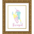 thumbnail image 1 of Reed, Tara 12x14 Gold Ornate Wood Framed with Double Matting Museum Art Print Titled - Watercolor Unicorn II, 1 of 4