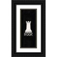 thumbnail image 1 of Reed, Tara 12x24 Black Ornate Wood Framed with Double Matting Museum Art Print Titled - Chess Piece vertical black V-Rook, 1 of 4