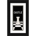 thumbnail image 1 of Reed, Tara 12x24 Black Ornate Wood Framed with Double Matting Museum Art Print Titled - Rather be Playing Chess Pieces white panel II-Castle, 1 of 4