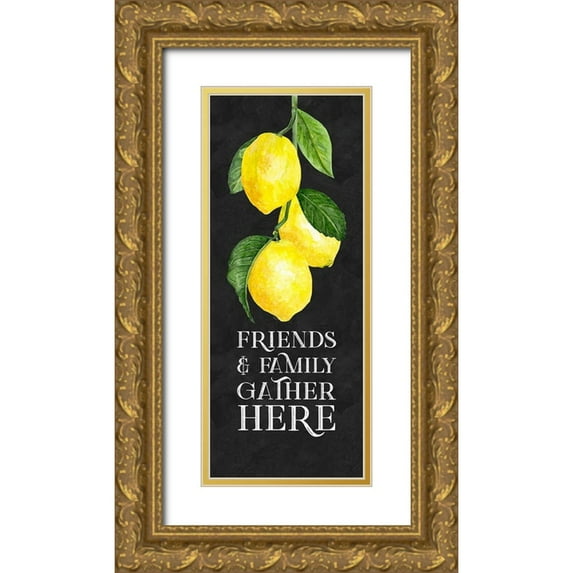Reed, Tara 12x24 Gold Ornate Wood Framed with Double Matting Museum Art Print Titled - Live with Zest sentiment vertical I-Friends And Family