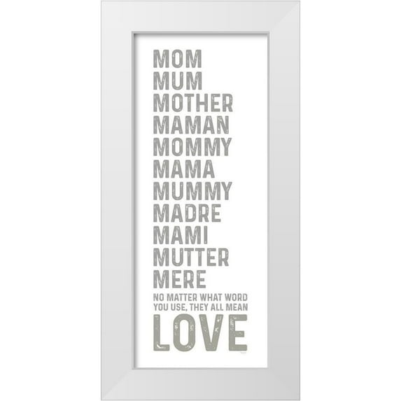 Reed, Tara 12x24 White Modern Wood Framed Museum Art Print Titled - Mother Sentiments vertical II-Any Word