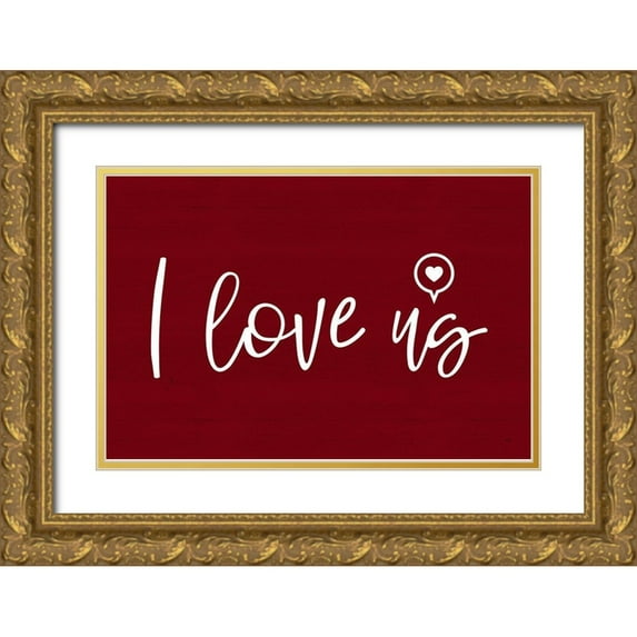 Reed, Tara 14x11 Gold Ornate Wood Framed with Double Matting Museum Art Print Titled - Valentines landscape sentiment III-Love Us