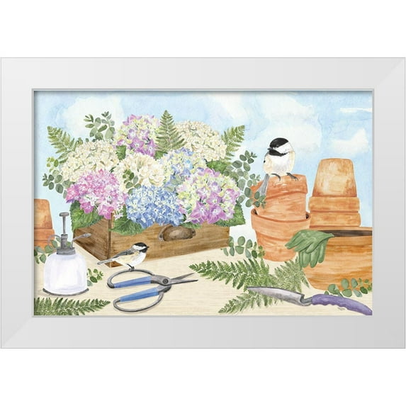 Reed, Tara 14x11 White Modern Wood Framed Museum Art Print Titled - In My Garden I