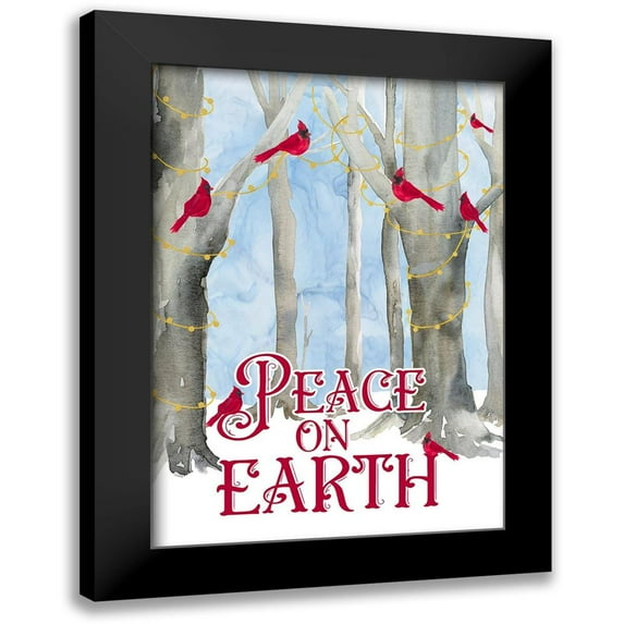 Reed, Tara 14x18 Black Modern Framed Museum Art Print Titled - Christmas Forest portrait II-Peace on Earth