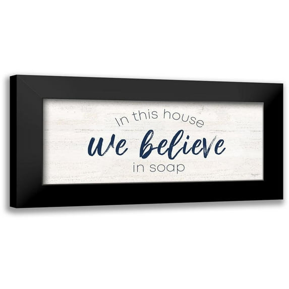 Reed, Tara 14x8 Black Modern Framed Museum Art Print Titled - Bathroom Humor panel V-Believe