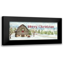 Reed, Tara 14x8 Black Modern Framed Museum Art Print Titled - Christmas Barn panel I