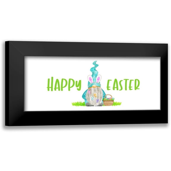 Reed, Tara 14x8 Black Modern Framed Museum Art Print Titled - Easter Gnomes panel I-Happy Easter