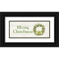 thumbnail image 1 of Reed, Tara 14x8 Black Ornate Wood Framed with Double Matting Museum Art Print Titled - Irish Christmas panel II-Claddagh Wreath, 1 of 4